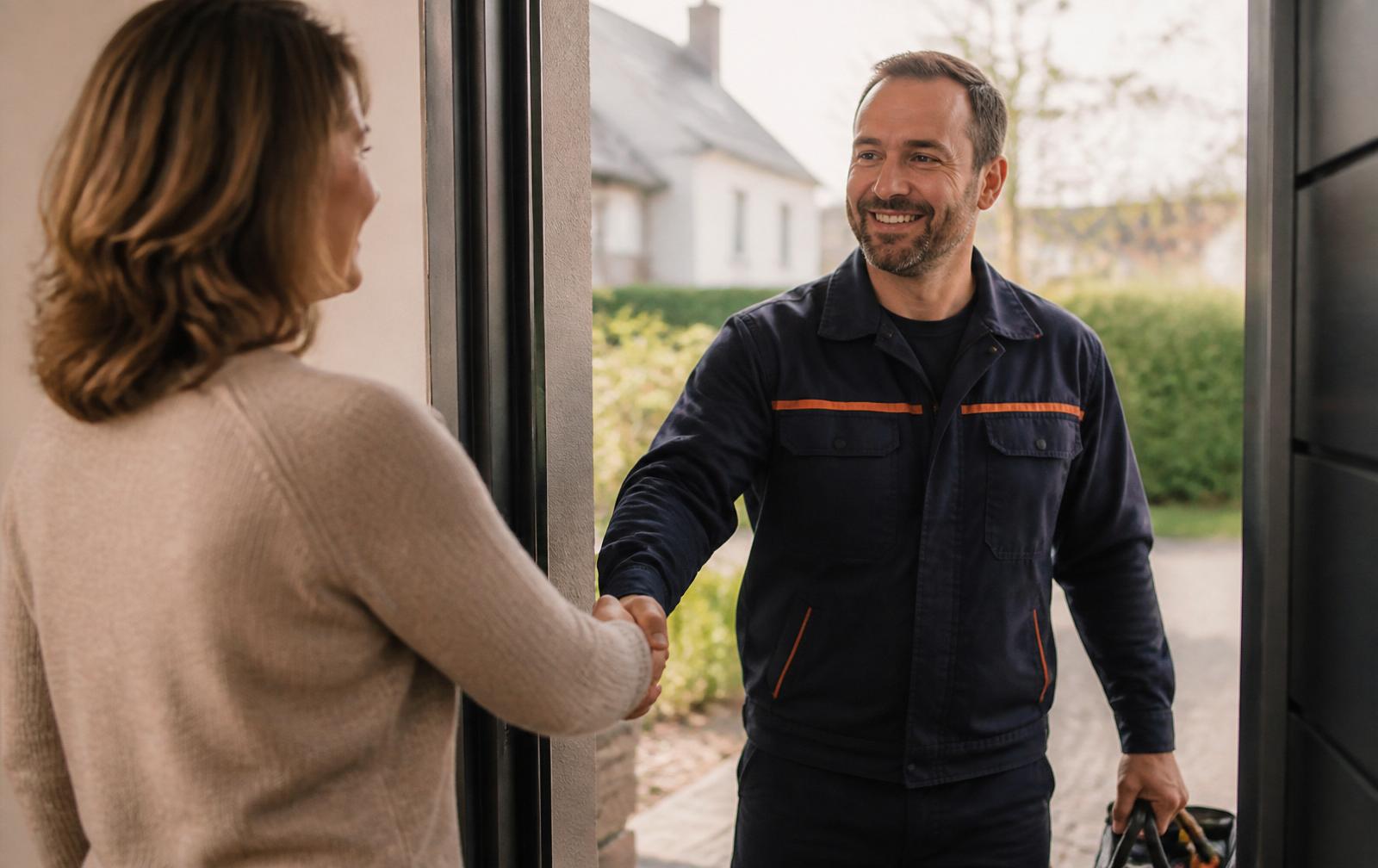 Artisan plombier RHPC installant une robinetterie chromée à Orléans